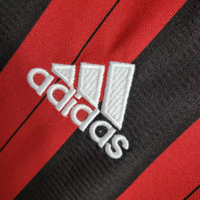 Camisa Milan 13/14 Retrô Manga Longa - Vermelha e Preta