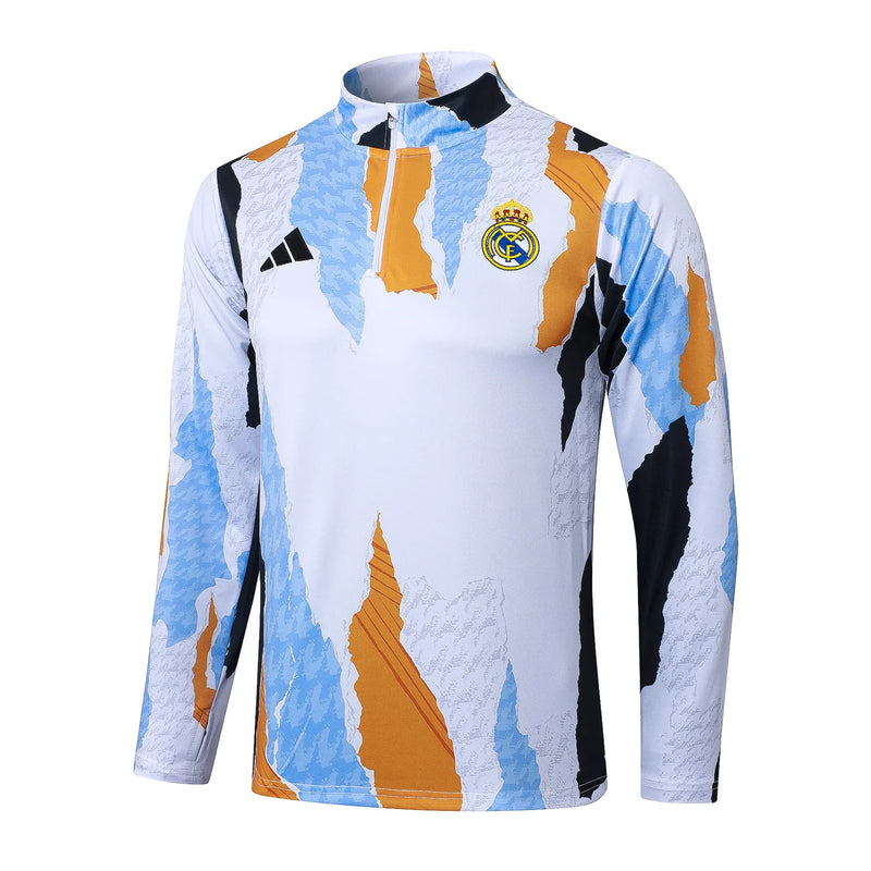Conjunto Agasalho Treino Real Madrid 24/25 - Branco