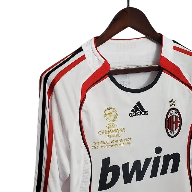 Camisa Milan 06/07 Retrô Manga Longa - Branca