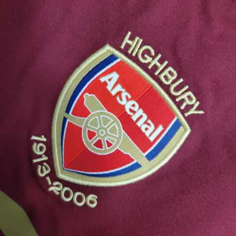 Camisa Arsenal 05/06 Retrô Manga Longa - Vinho