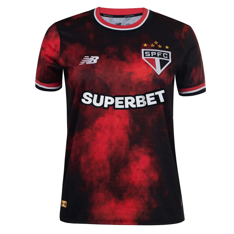 Camisa São Paulo Feminina 24/25 - Preta e Vermelha